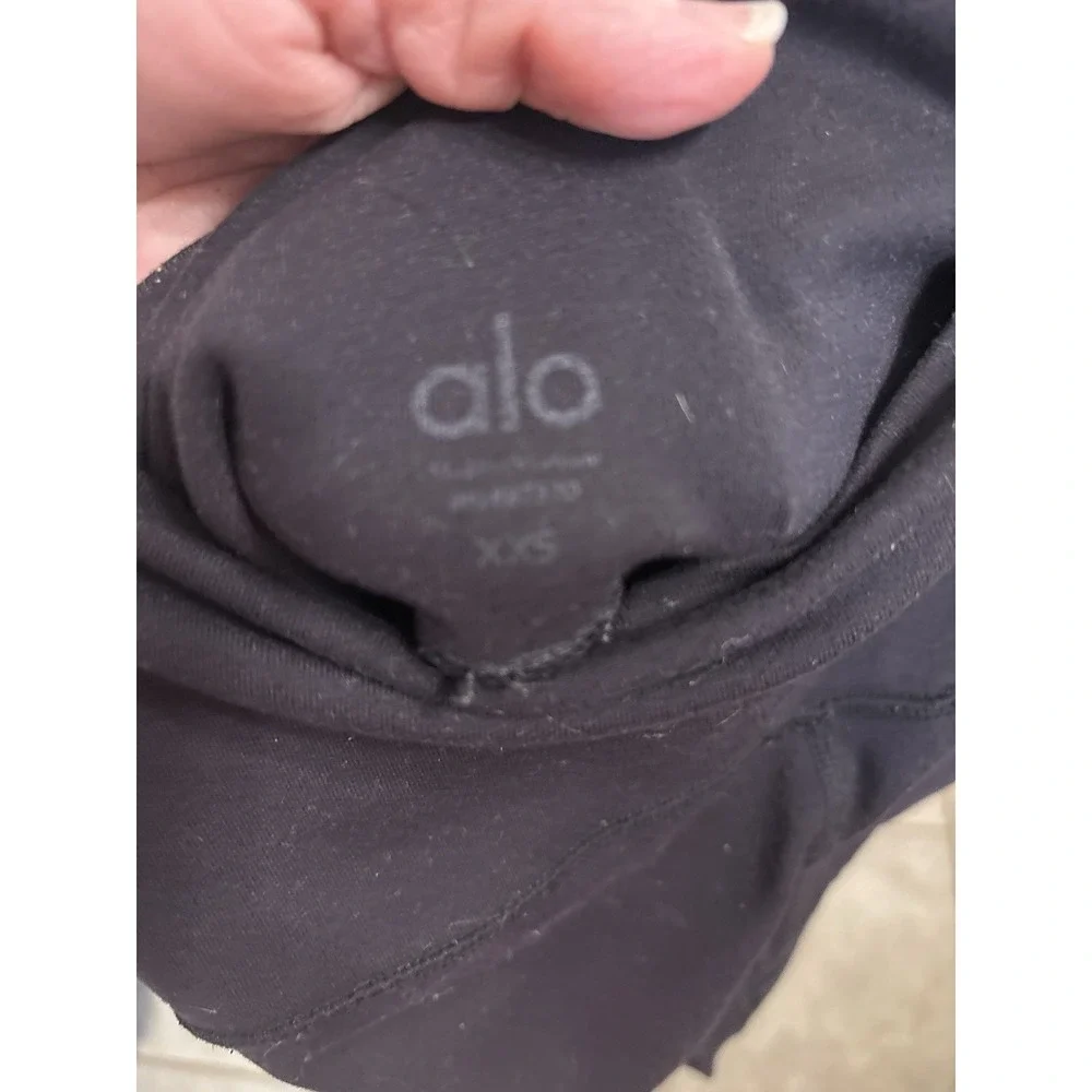 ALO‎ Alo Yoga Women's High-Rise Ankle Leggings Black XXS Nylon Stretch Yoga